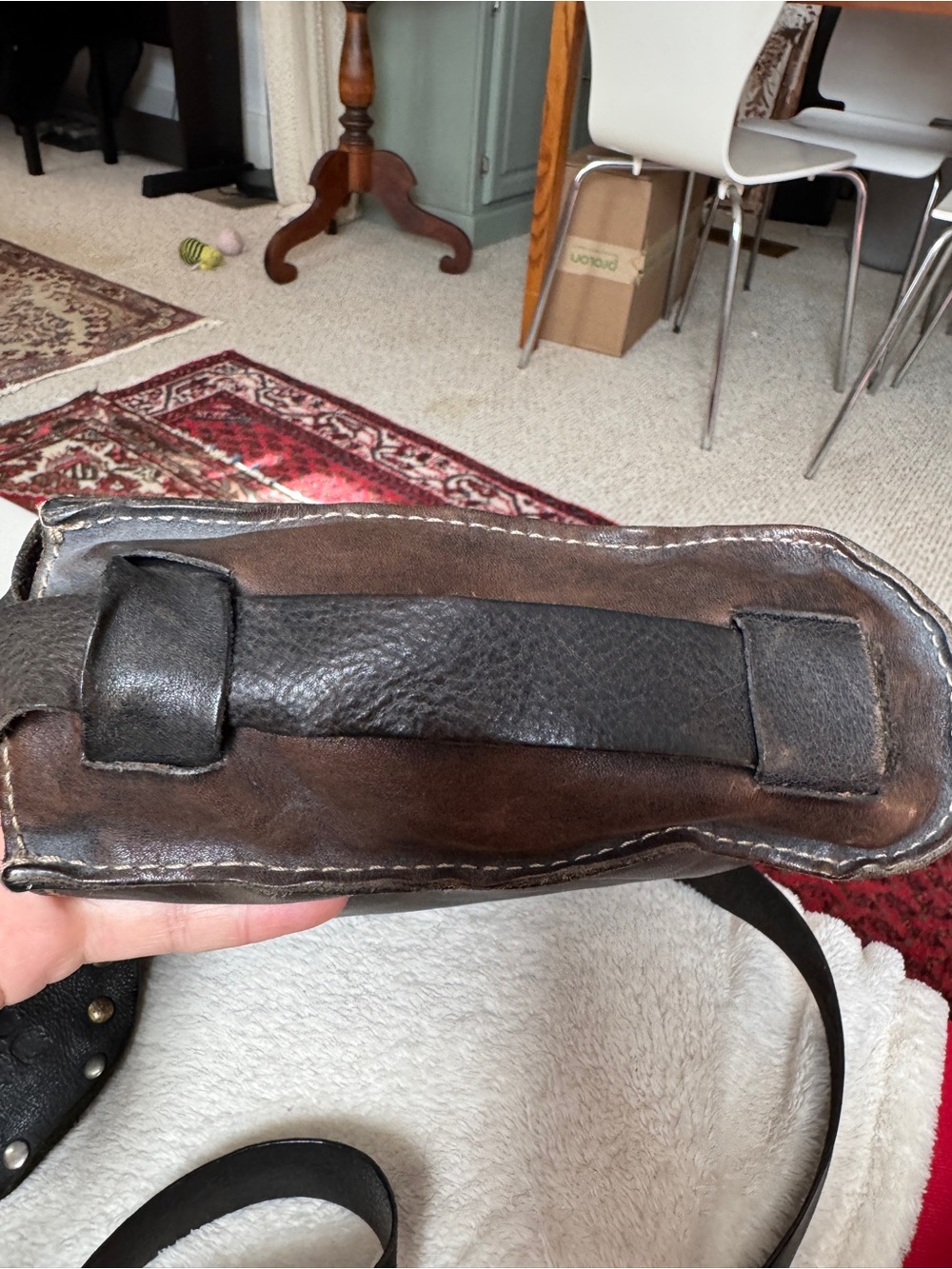 Patricia Nash Dark Brown Leather Shoulder Bag - Picture 5 of 6
